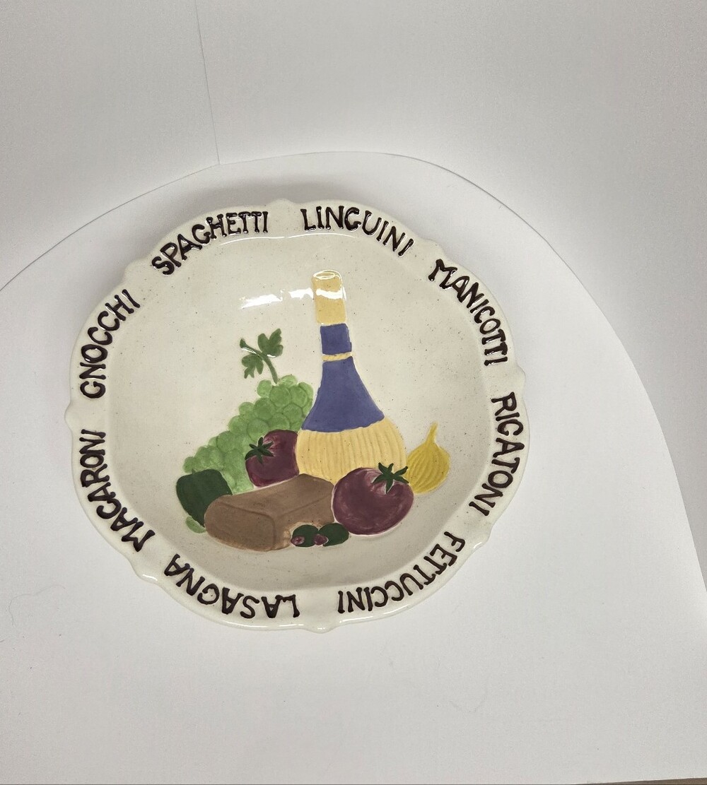 Italian Pasta Serving Bowl 13” Tuscan Wine Vegetable Ceramic Dish. #35